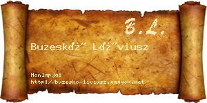 Buzeskó Líviusz névjegykártya